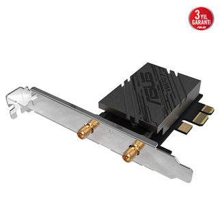 ASUS PCE-BE92BT, WIFI7, BE9400, 5764-2882-688Mbps, 6GHz-5GHz- 2.4GHz, Bluetooth 5.4, PCIe Ağ Adaptörü