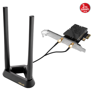 ASUS PCE-BE92BT, WIFI7, BE9400, 5764-2882-688Mbps, 6GHz-5GHz- 2.4GHz, Bluetooth 5.4, PCIe Ağ Adaptörü