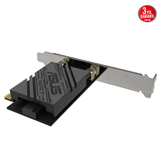 ASUS PCE-BE92BT, WIFI7, BE9400, 5764-2882-688Mbps, 6GHz-5GHz- 2.4GHz, Bluetooth 5.4, PCIe Ağ Adaptörü