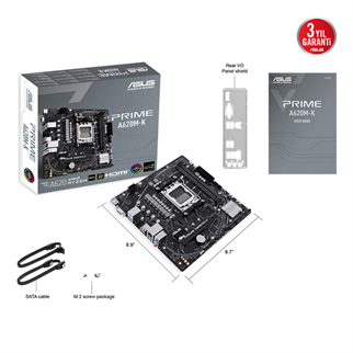 ASUS PRIME A620M-K, 2xDDR5, 1x M.2, D-SUB, HDMI, AM5 Soket Anakart