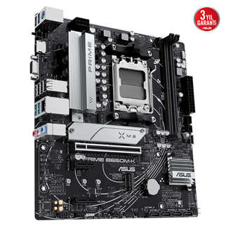 ASUS PRIME B650M-K, 2xDDR5, 2x M.2, D-SUB, HDMI, AM5 Soket Anakart