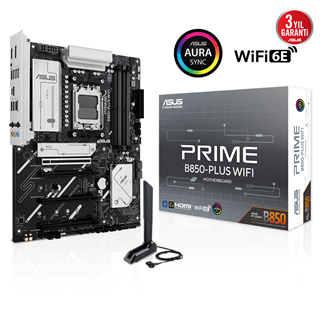 ASUS PRIME B850-PLUS WIFI, 4xDDR5, 3x M.2, HDMI, DP, Type-C, Wi-Fi 6E, Bluetooth v5.3, AM5 Soket GAMING Anakart