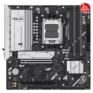 ASUS PRIME B850M-A WIFI, 4xDDR5, 3xM.2, 2xDP, HDMI, Type-C, Wi-Fi 6, Bluetooth 5.3, AM5 Soket Anakart