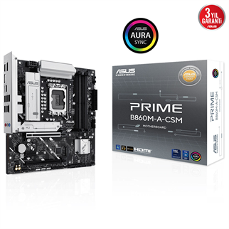 ASUS PRIME B860M-A-CSM DDR5 HDMI-DP TYPEC PCIE 5.0 1851p mATX Kurumsal Anakart