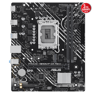 ASUS PRIME H610M-F D4 R2.0, 2xDDR4, M.2, HDMI, 12-13.14.Nesil, LGA1700 Soket, Anakart