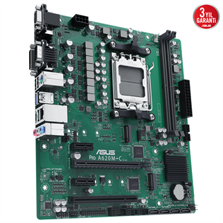 ASUS PRO A620M-C-CSM DDR5 HDMI-DVI-DP TYPEC PCIE 4.0 AM5 mATX Kurumsal Anakart