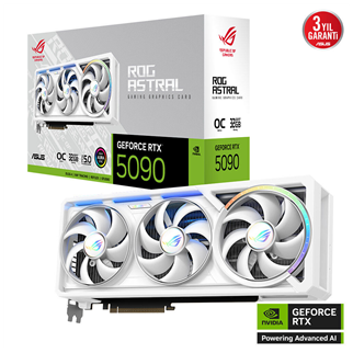 ASUS ROG-ASTRAL-RTX5090-O32G-WHITE, 32Gb, 512Bit, GDDR7, 2xHDMI, 3xDP GAMING Ekran Kartı