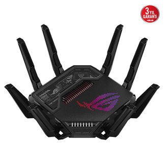 ASUS ROG Rapture GT-BE98, BE25000, 24400Mbps, 8xAnten, Four Band, WİFİ 7, AiMesh, AiProtection Pro, GAMING Extendable Router