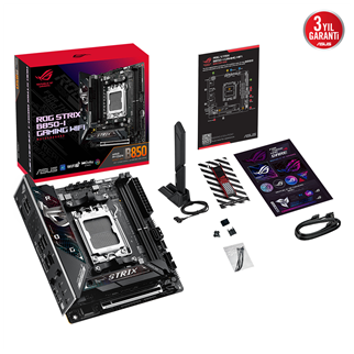 ASUS ROG STRIX B850-I GAMING WIFI, 2xDDR5, 2xM.2, HDMI, DP, Type-C, Wi-Fi 7, Bluetooth v5.4, Mini ITX, AM5 Soket GAMING Anakart