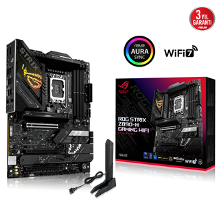 ASUS ROG STRIX Z890-H GAMING WIFI, 9066MHz, 4xDDR5, 4x M.2, HDMI, DP, Type-C, Wi-Fi 7, Bluetooth 5.4, Intel Core Ultra CPU(Seri 2), LGA1851 Soket, Gaming Anakart