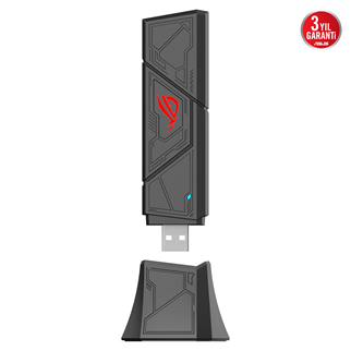 ASUS ROG USB-BE92,WIFI7, BE9400, 2882-2882-688Mbps 6GHz-5GHz-2.4GHz, 4096-QAM Desteği, WPA3 Usb Ağ Adaptörü