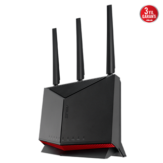 ASUS RT-BE86U, BE6800, 4 Port, 6800Mbps, Dual Band, WİFİ 7, AiMesh, AiProtection Pro, Gigabit Extendable Router