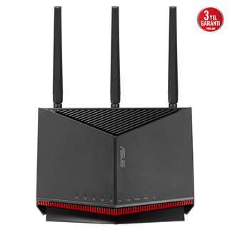 ASUS RT-BE86U, BE6800, 4 Port, 6800Mbps, Dual Band, WİFİ 7, AiMesh, AiProtection Pro, Gigabit Extendable Router