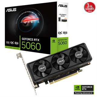 ASUS RTX5060 8GB RTX5060-O8G-LP-BRK GDDR7 128bit HDMI DVI DP Ekran kartı