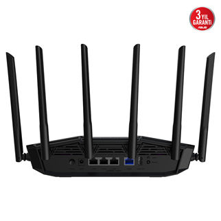 ASUS TUF-BE6500, BE6500, 3 Port, 6500Mbps, Dual Band, WİFİ 7, AiMesh, AiProtection Pro, GAMING Extendable Router