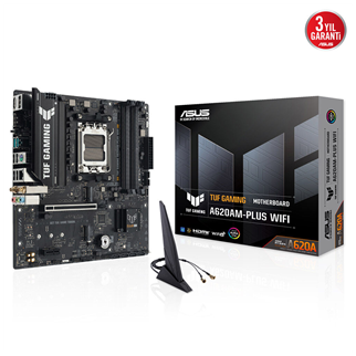 ASUS TUF GAMING A620AM-PLUS WIFI, 4xDDR5, 2x M.2, HDMI, 2xDP, Wi-Fi 6, Bluetooth v5.3, AM5 Soket GAMING Anakart