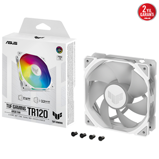 ASUS TUF Gaming TF120 ARGB 120mm Beyaz Soğutucu Kasa Radyatör Fanı
