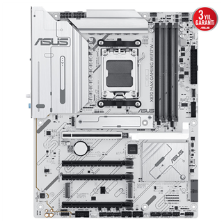 ASUS X870 MAX GAMING WIFI7 W, 4xDDR5, 3xM2, HDMI, DP, Type-C, Wi-Fi 7, Bluetooth v5.3, AM5 Soket GAMING Anakart
