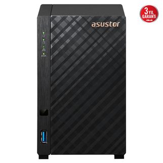 ASUSTOR AS1102TL, 1Gb DDR4 Ram, 2 Yuvalı (2x22TB Destek), 1x2.5GbE Network, USB 3.2, USB 2.0, Tower NAS (Yedekleme) Cihazı