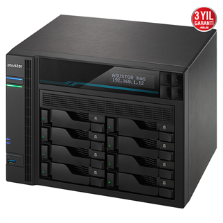 ASUSTOR AS6508T, 8Gb DDR4 Ram, 8 Yuvalı (8x22TB Destek), 2xM.2 NVMe PCI-e, 2x10GbE, 2x2.5GbE Network, 2xUSB 3.2, Tower NAS (Yedekleme) Cihazı