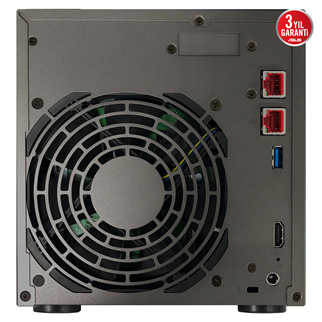 ASUSTOR AS6704T, 4Gb DDR4 Ram, 4 Yuvalı (4x22TB Destek), 4xM.2, PCI-e, 2x2.5GbE Network, 2xUSB 3.2, Tower NAS (Yedekleme) Cihazı