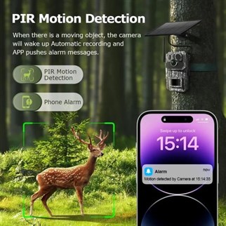 AVENIR 3MP Gps Black Light 4G Kamuflaj Fotokapan Solar Kamera AV-S443H