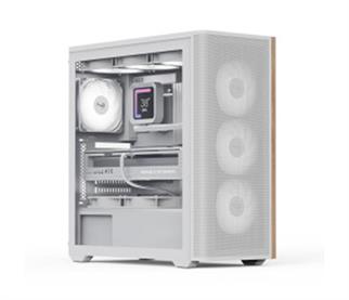 Aerocool AE D501A WH 4x12cm  Fanlı Ahşap Ön Panel Tempered Cam Yan ve Mesh Ön Panel, USB Type-C,ATX