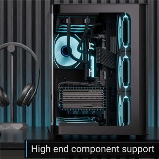 Aerocool AE P500C BK 4x12cm Mirror A-RGB Fanlı, Panoramik Tempered Panel, ATX