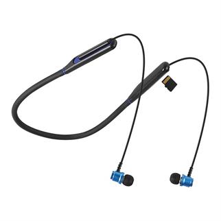 Asonic AS-XBK65 Siyah/Mavi Boyun Askılı Mıknatıslı Bluetooth  TF Kart Spor Kulak içi Kulaklık
