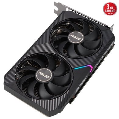 Asus GeForce RTX3050 Dual 8GB GDDR6 128 Bit Ekran Kartı 1852MHz OC (1xHDMI+3xDP) PCI-Express 4.0 RGB