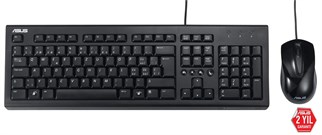 Asus U2000 Q Türkçe 1000DPI USB Siyah Kablolu Klavye Mouse Set - U2000-KBM-TR-Q
