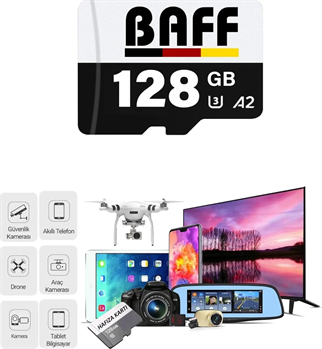 BAFF MicroSD 128GB UHS-I U3 A2 V30 Hafıza Kartı