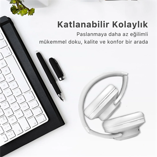 BIX BH2-IG Buz Grisi Souncraft BH2 Katlanabilir Kablosuz Kulaklık