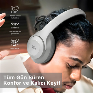 BIX BH2-IG Buz Grisi Souncraft BH2 Katlanabilir Kablosuz Kulaklık