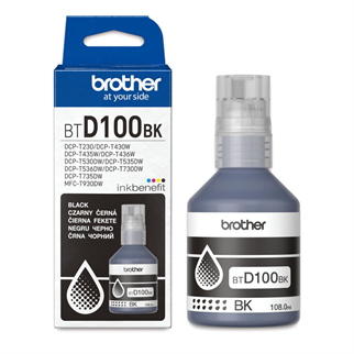 BROTHER BTD60BK BTD100BK 7.500 Sayfa Sıvı Siyah Mürekkep Kartuşu / Şişesi
