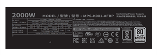 COOLERMASTER 2000w 80+ PLATINUM X Mighty MPS-K001-AFBP-NBEU Tam Modüler Power Supply