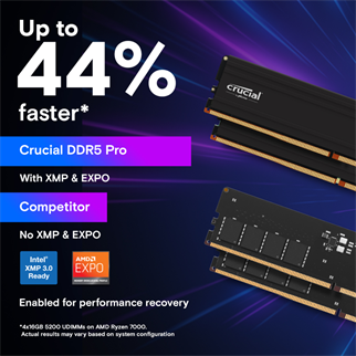CRUCIAL CP16G64C38U5B PRO, Overclocking, 16GB, DDR5, 6400MHz, CL38, 1.1V, XMP 3.0, Desktop Ram (Soğutuculu)