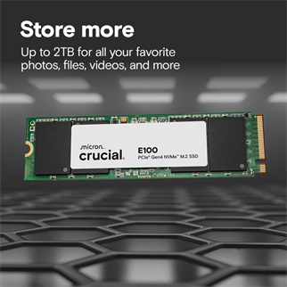 CRUCIAL CT2000E100SSD8, E100, 2TB, 5000/4500, Gen4, NVME PCIe M.2 2280, SSD