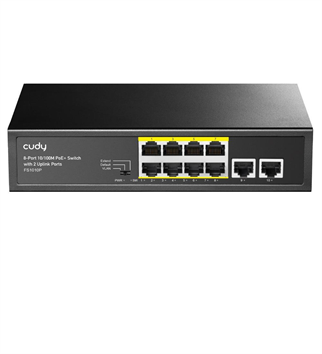 CUDY 8port PoE 120w 2-Uplink 10/100 Yönetilemez Switch FS1010P