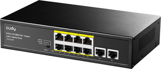 CUDY 8port PoE 120w 2-Uplink 10/100 Yönetilemez Switch FS1010P