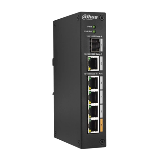 DAHUA 4port PoE 60w 1-SFP 10/100 Yönetilemez Endüstriyel Switch PFS3106-4ET-60