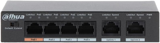 DAHUA 4port PoE 60w 2-Uplink 10/100 Yönetilemez Switch DH-PFS3006-4ET-60