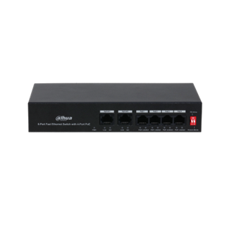 DAHUA 6port 36w 4port PoE PFS3006-4ET-36 10/100 2X-UPLINK Yönetilemez Switch