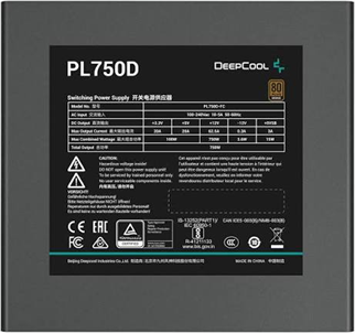 DEEPCOOL 750w 80+ Bronze PL750-D PCIe 5.0 Power Supply