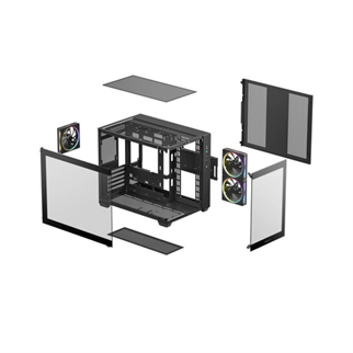 DEEPCOOL CG330-3F 3-ARGB Fanlı Panoramik Gaming Micro-Tower PC Kasası