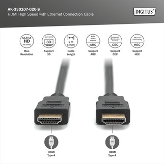 DIGITUS HDMI 4K Görüntü Kablosu 2m (AK-330107-020-S)