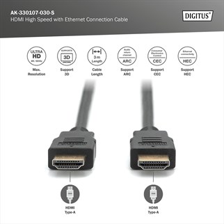 DIGITUS HDMI 4K Görüntü Kablosu 3m (AK-330107-030-S)