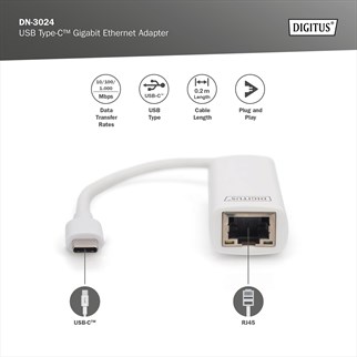 DIGITUS USB-C Gigabit Harici Ethernet (DN-3024)