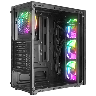 EVEREST CREST-V1, Mesh, PSU Yok, 4x12cm RGB Fan, Temperli Cam Yan Panel, ATX, GAMING KASA