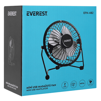 EVEREST EFN-482, Metal Kanat, Masaüstü, USB, Vantilatör